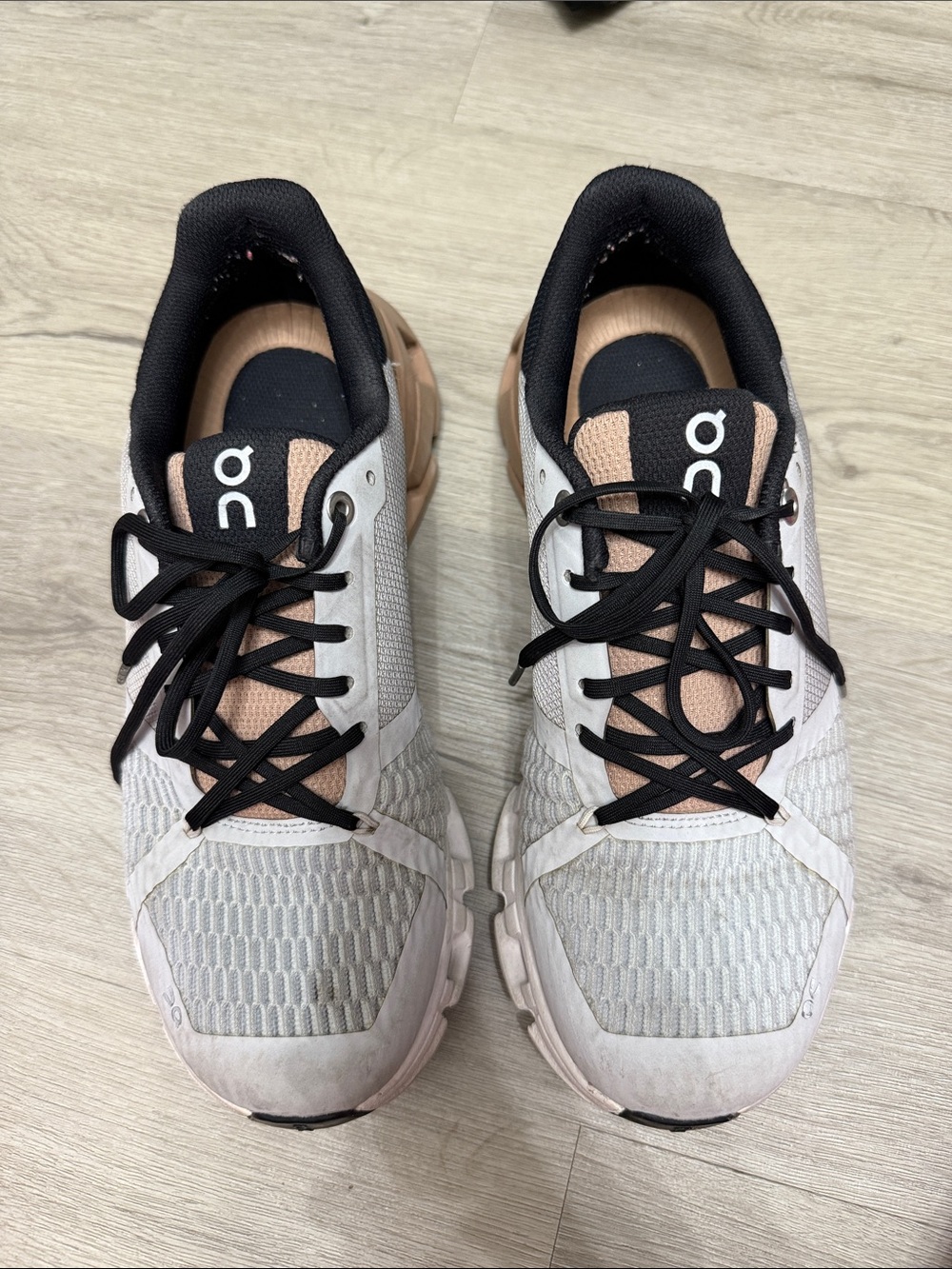 On Running Women's Athletic Shoes in White, Black and Tan